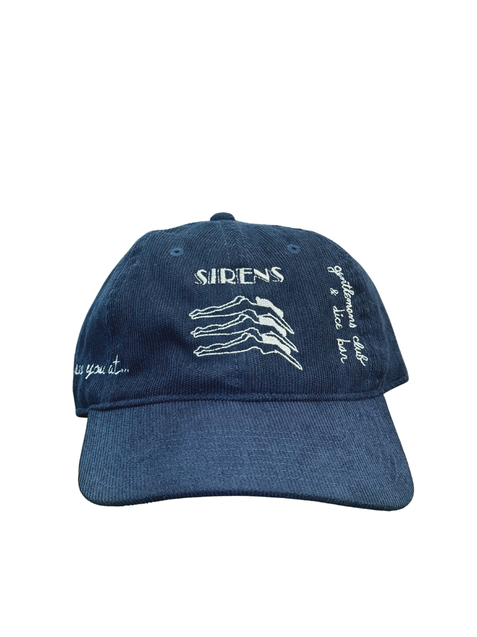 navy blue sirens corduroy hat