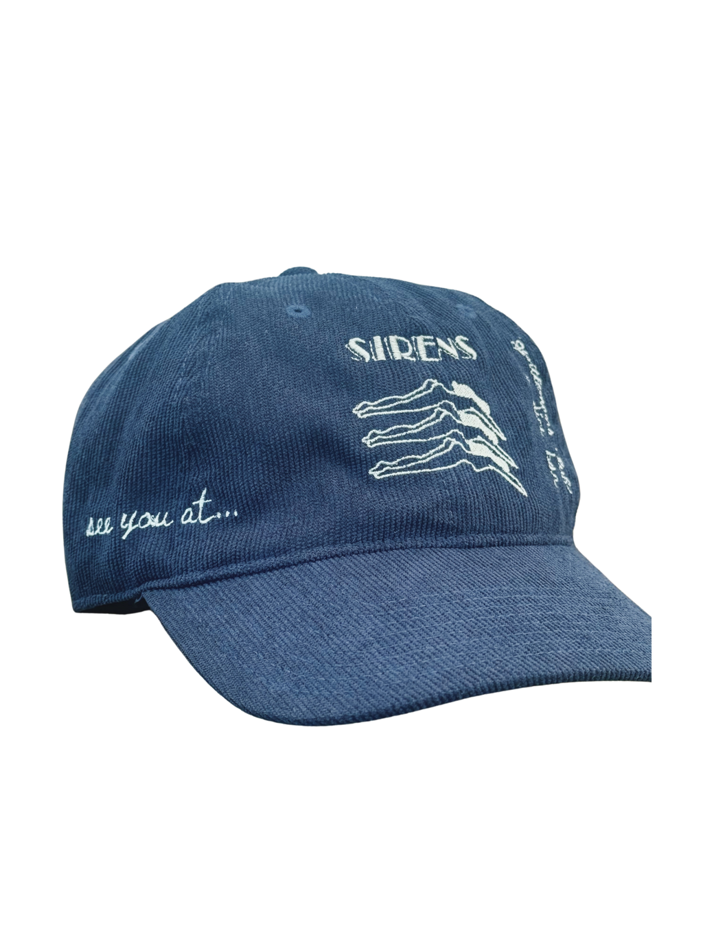 navy blue sirens corduroy hat