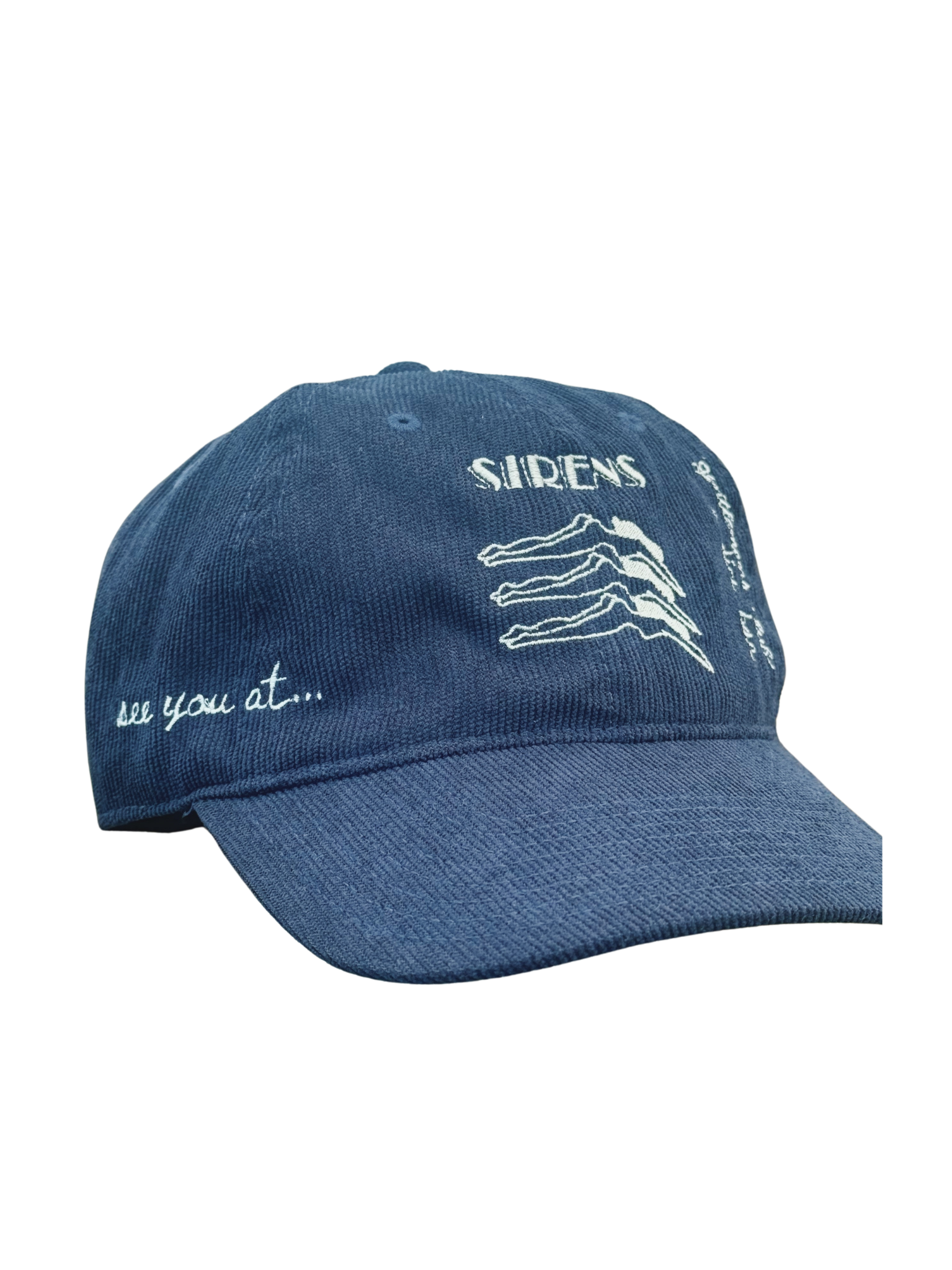 navy blue sirens corduroy hat