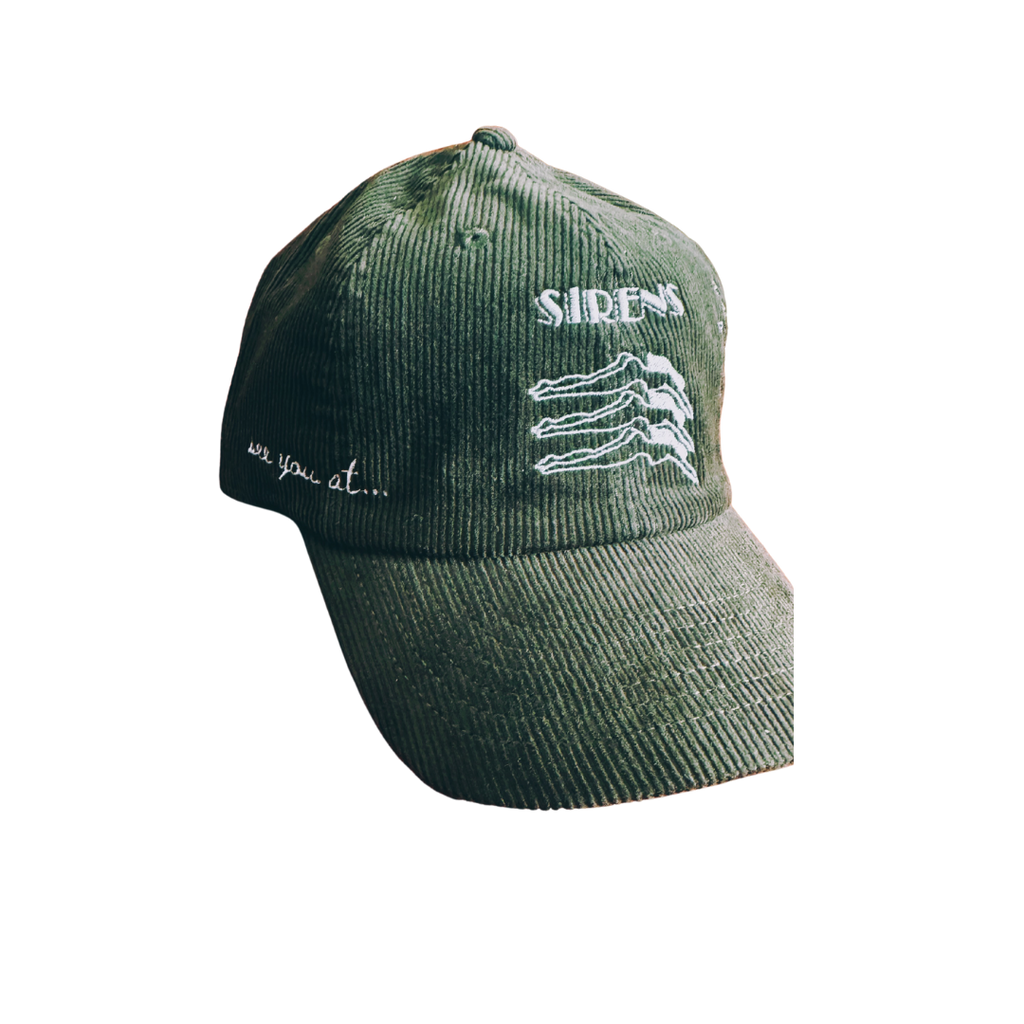 olive green corduroy dad hat
