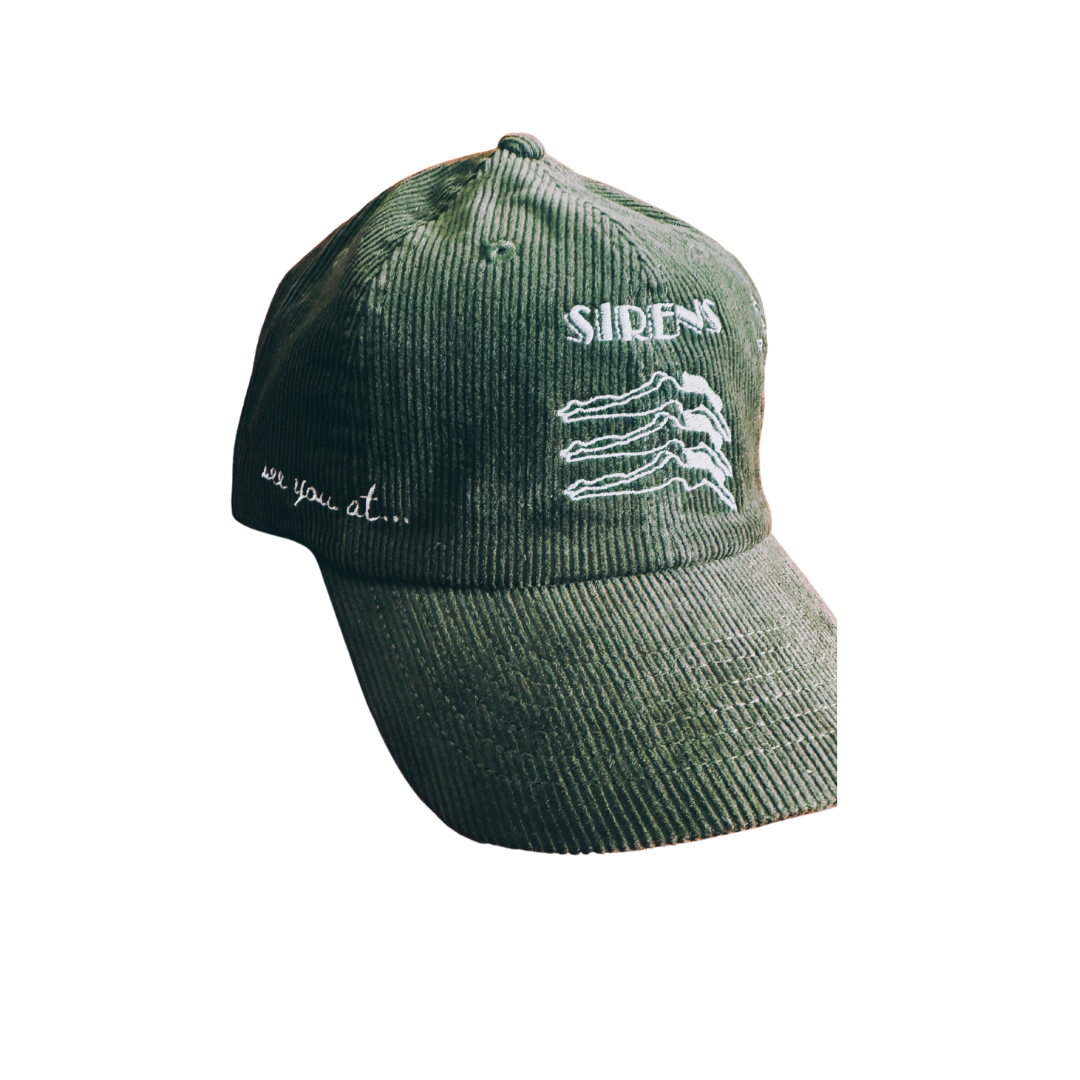 olive green corduroy dad hat